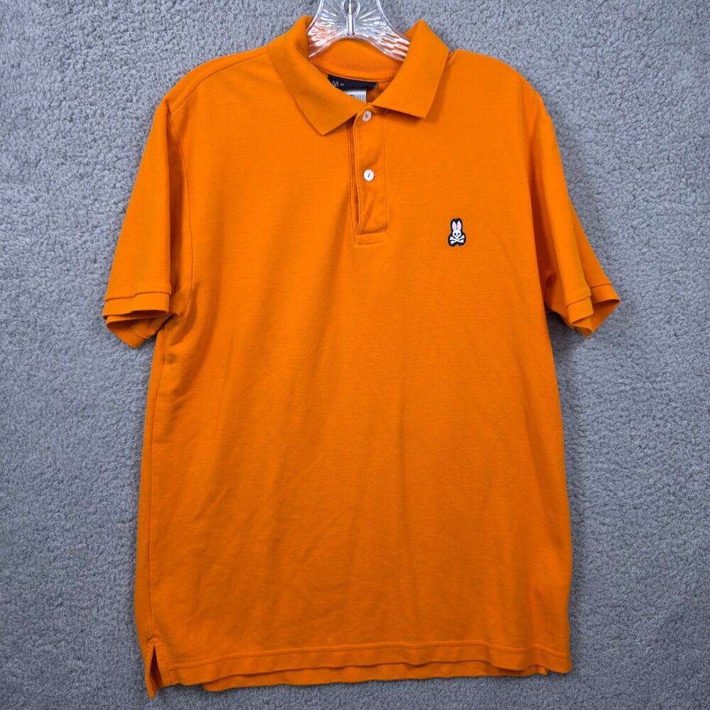 Psycho Bunny Men's Orange Polo Shirts Size 5